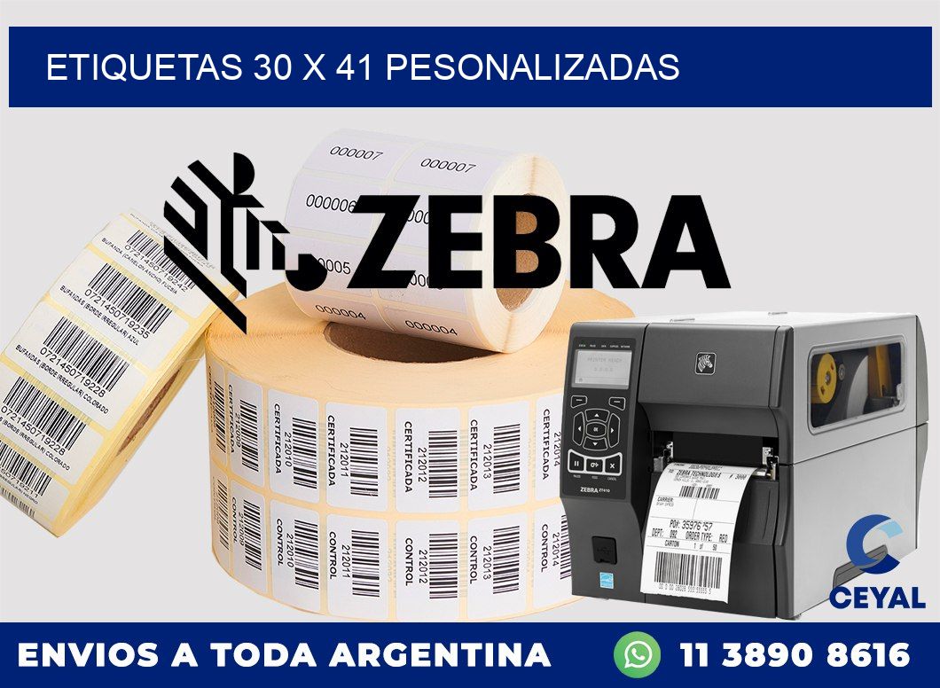 ETIQUETAS 30 x 41 PESONALIZADAS