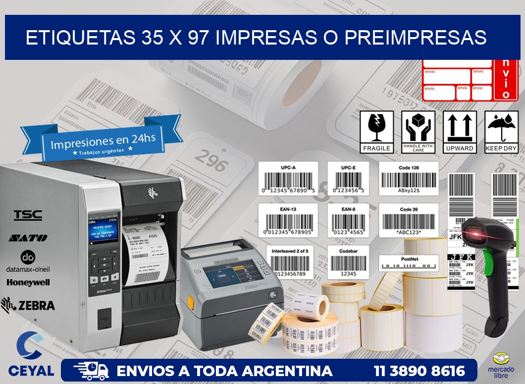 ETIQUETAS 35 x 97 IMPRESAS O PREIMPRESAS