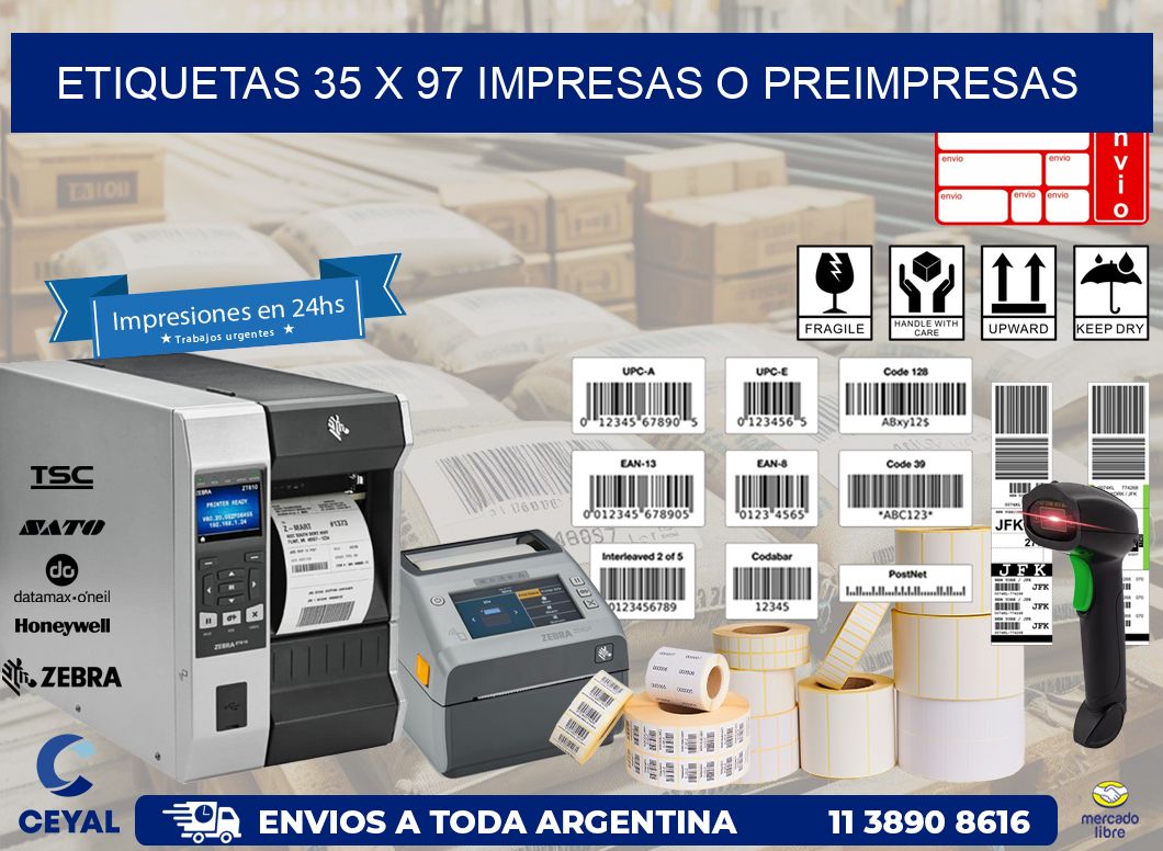 ETIQUETAS 35 x 97 IMPRESAS O PREIMPRESAS