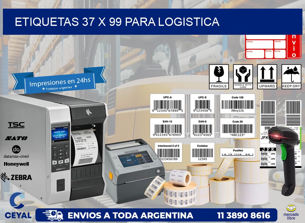 ETIQUETAS 37 x 99 PARA LOGISTICA