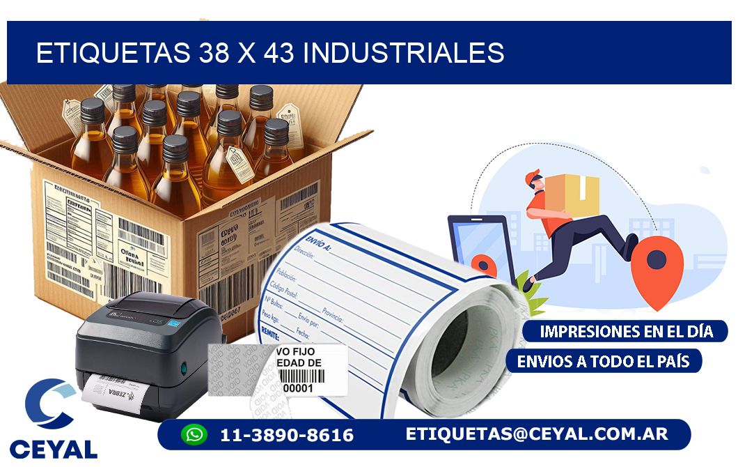 ETIQUETAS 38 x 43 INDUSTRIALES