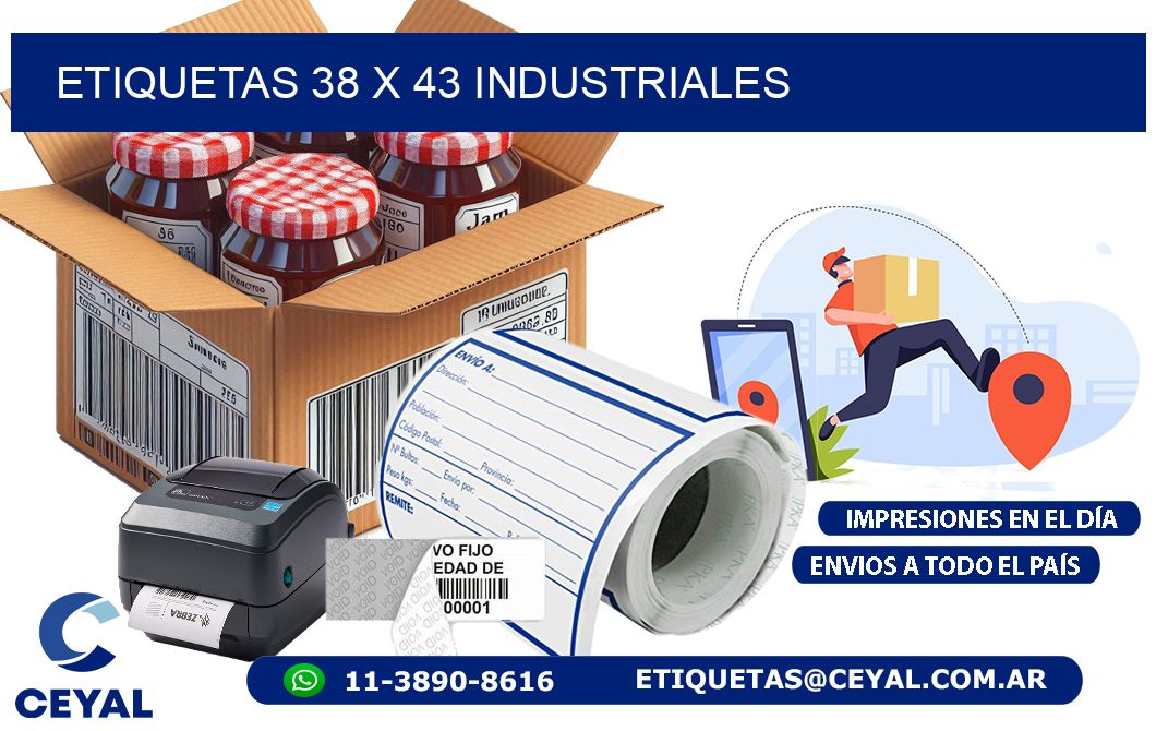 ETIQUETAS 38 x 43 INDUSTRIALES