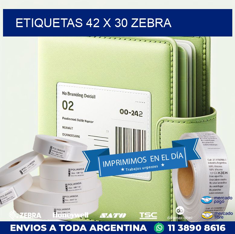 ETIQUETAS 42 x 30 ZEBRA