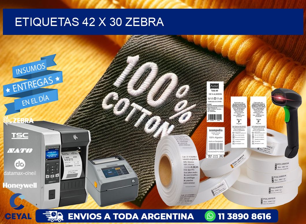 ETIQUETAS 42 x 30 ZEBRA