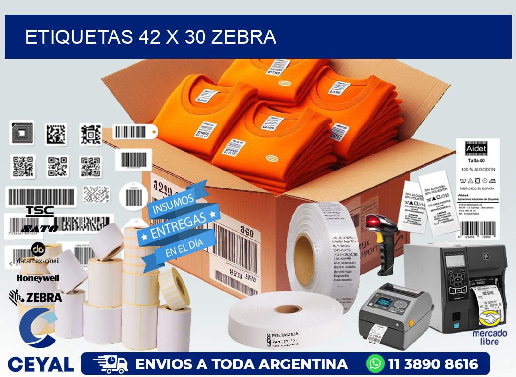 ETIQUETAS 42 x 30 ZEBRA