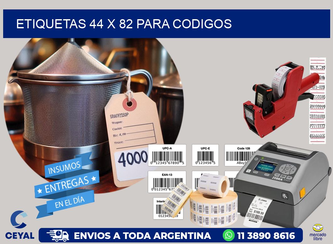 ETIQUETAS 44 x 82 PARA CODIGOS
