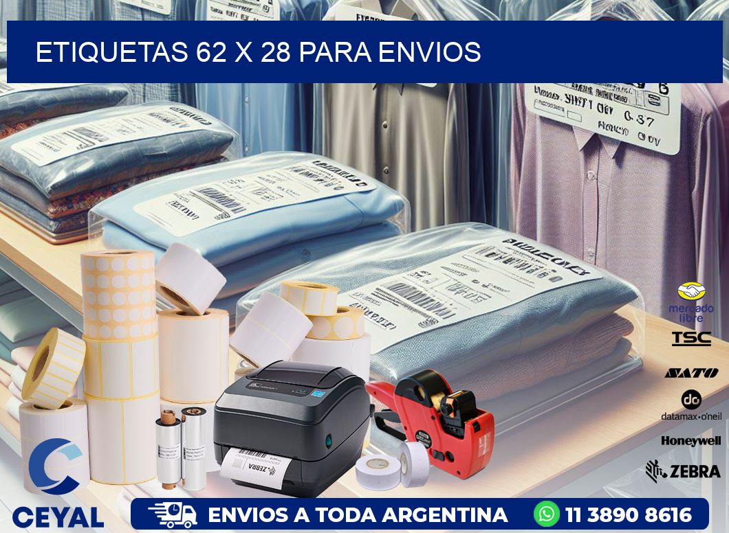 ETIQUETAS 62 x 28 PARA ENVIOS