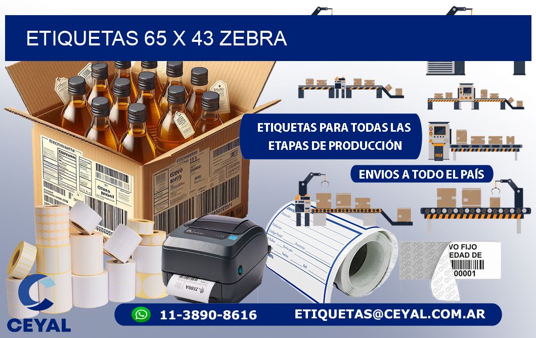 ETIQUETAS 65 x 43 ZEBRA
