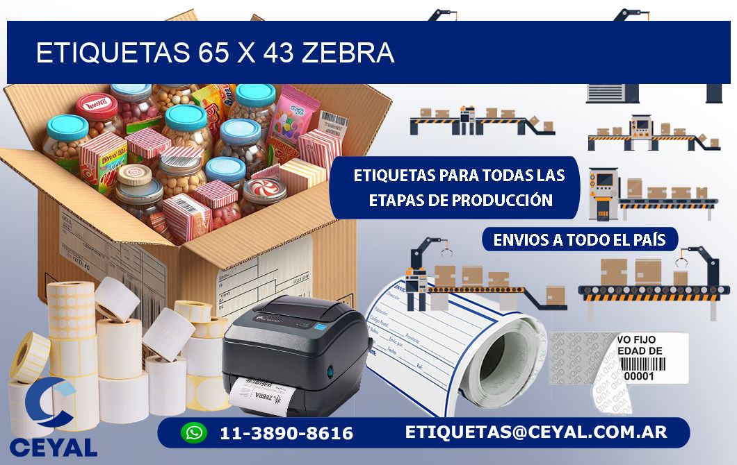 ETIQUETAS 65 x 43 ZEBRA