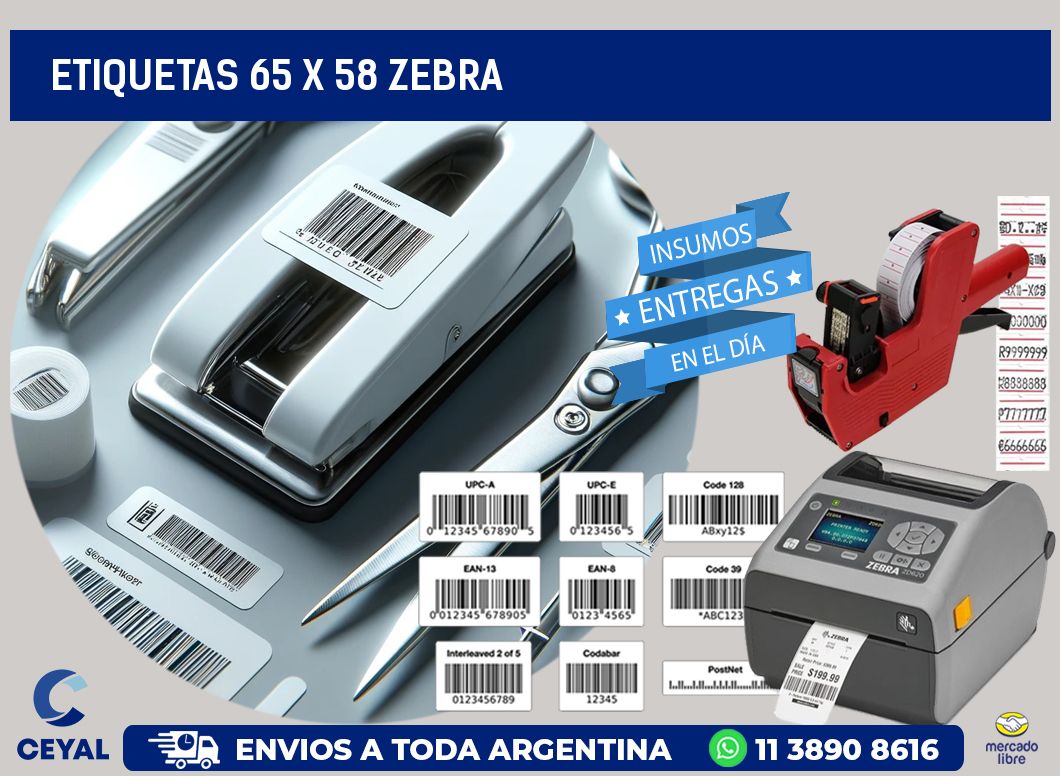 ETIQUETAS 65 x 58 ZEBRA