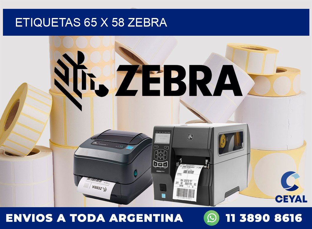 ETIQUETAS 65 x 58 ZEBRA