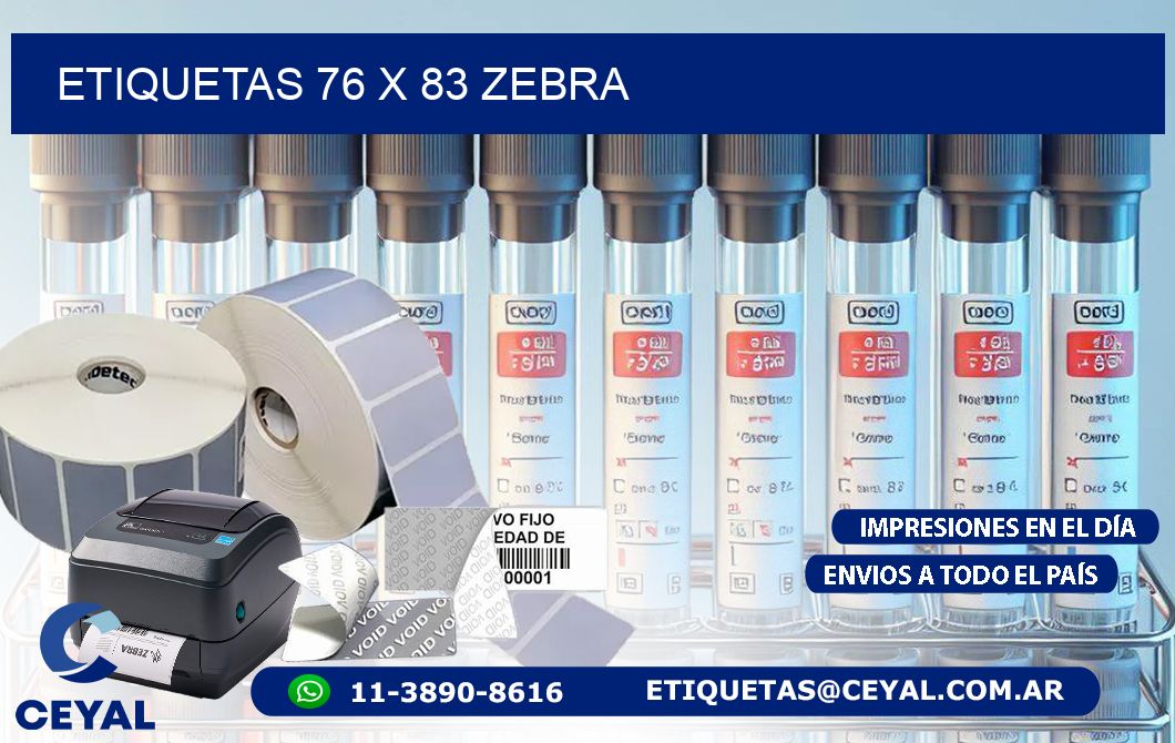 ETIQUETAS 76 x 83 ZEBRA