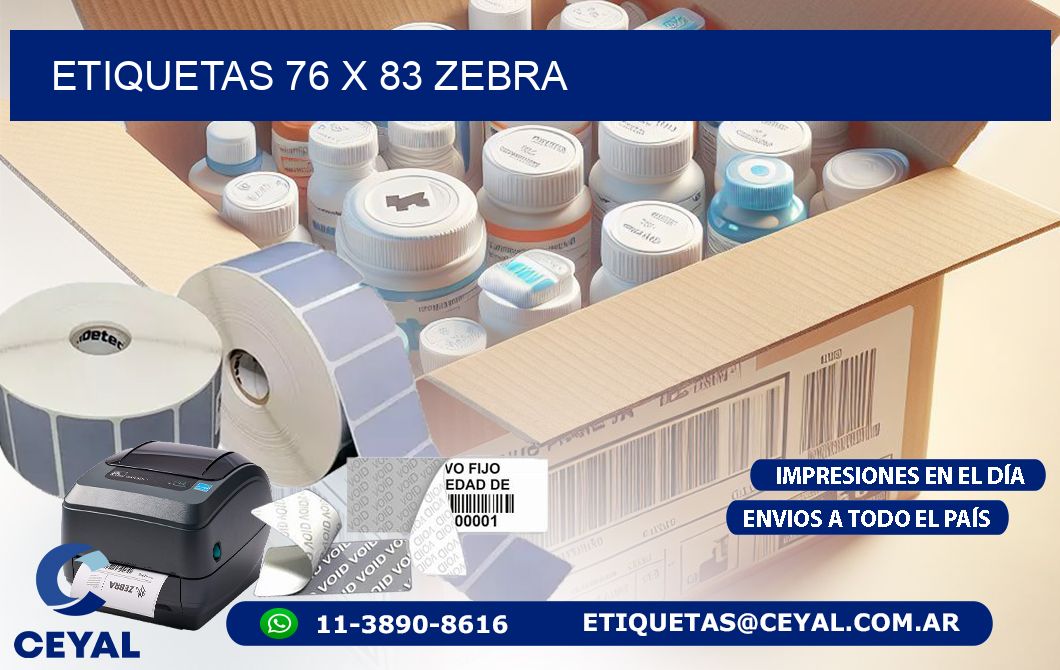ETIQUETAS 76 x 83 ZEBRA