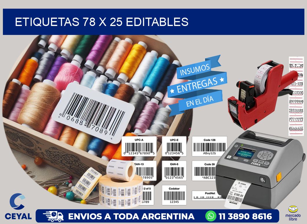 ETIQUETAS 78 x 25 EDITABLES