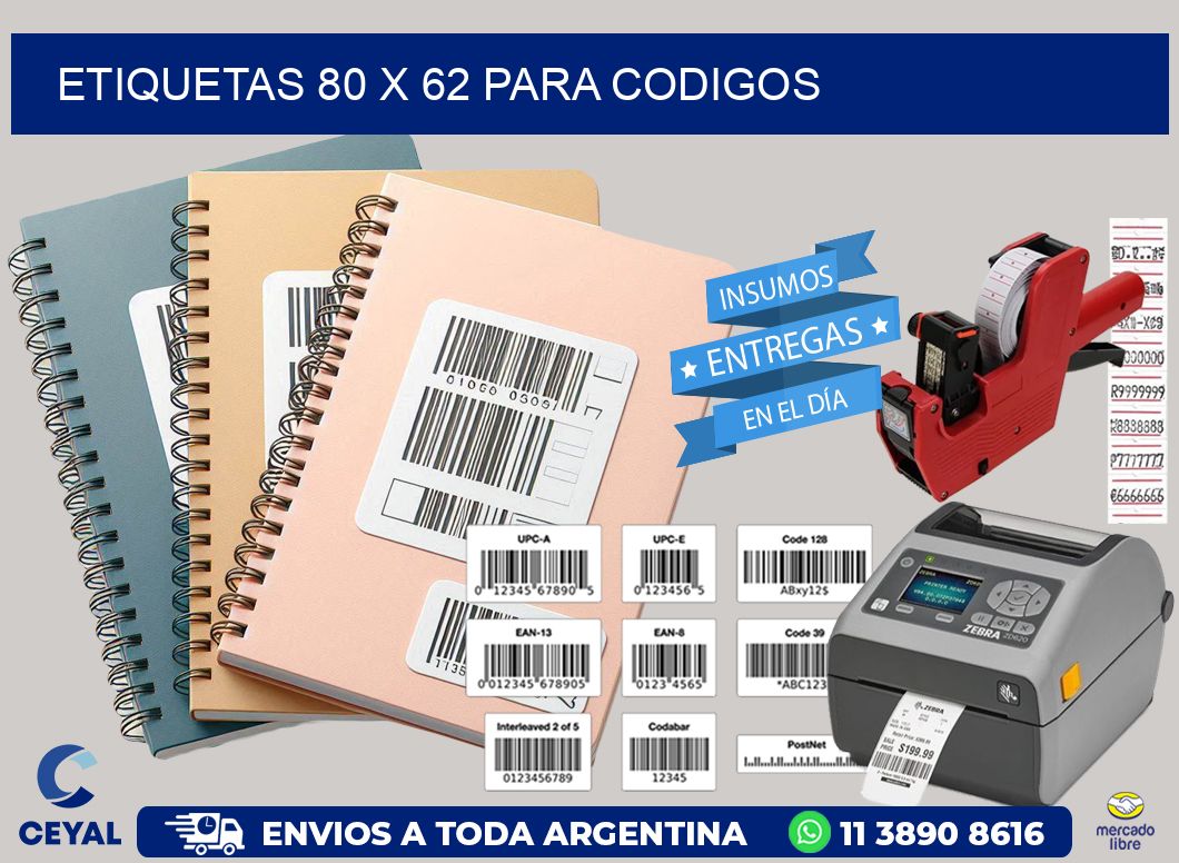 ETIQUETAS 80 x 62 PARA CODIGOS
