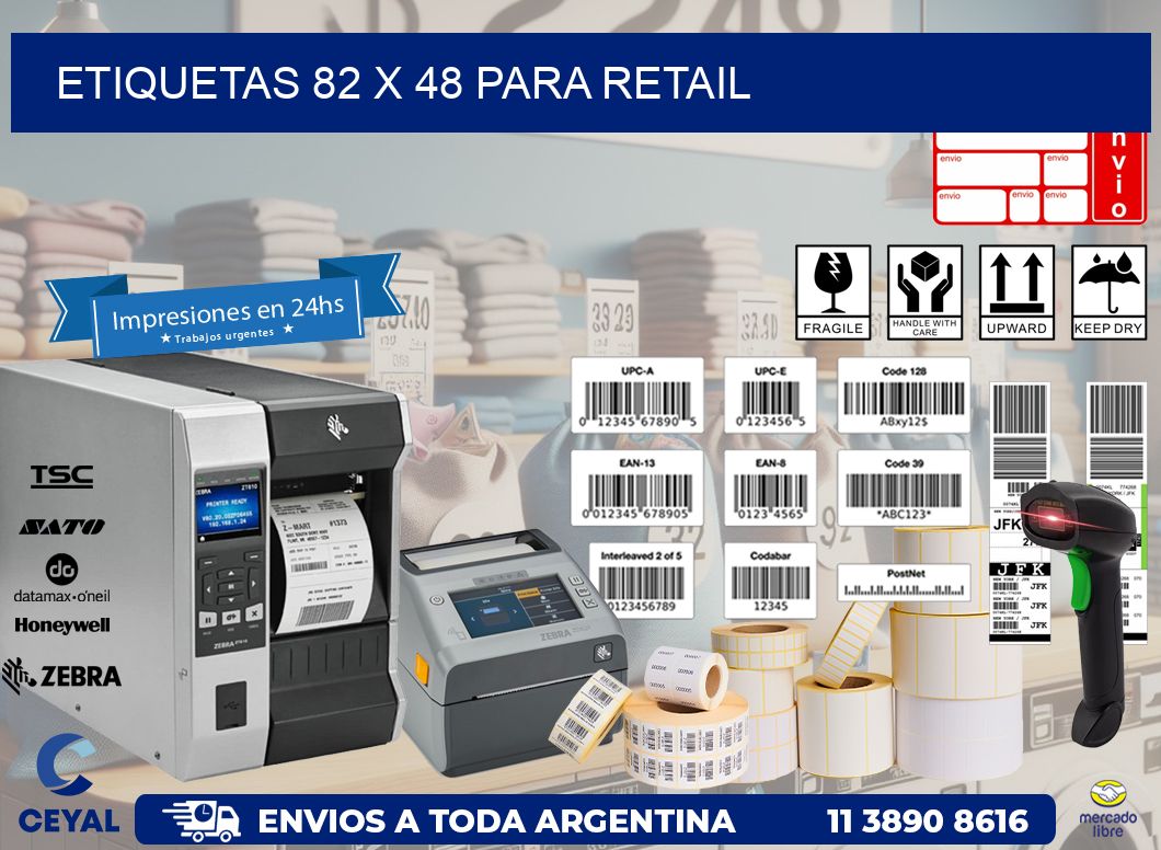 ETIQUETAS 82 x 48 PARA RETAIL