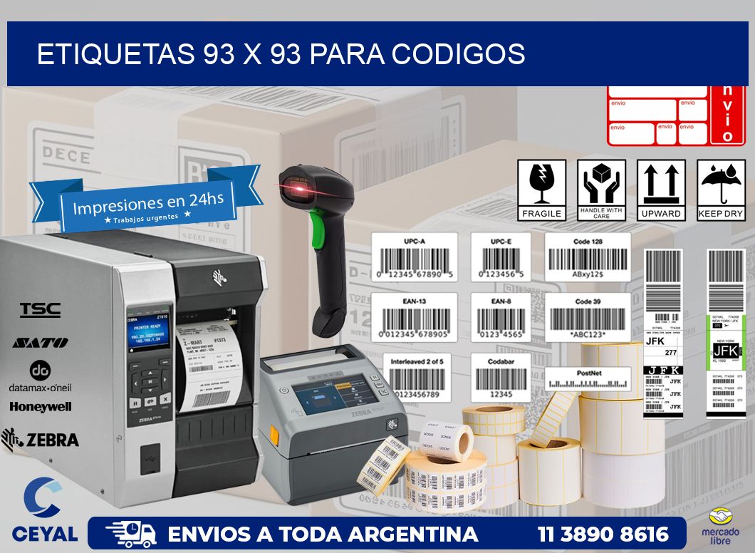 ETIQUETAS 93 x 93 PARA CODIGOS