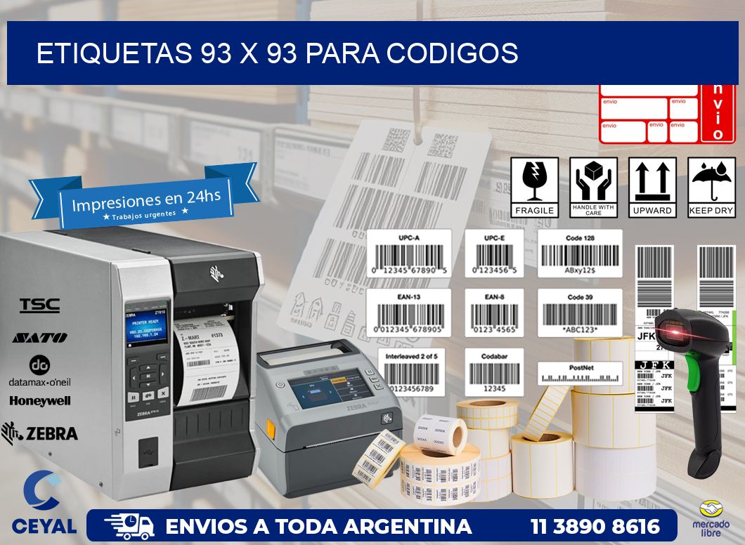 ETIQUETAS 93 x 93 PARA CODIGOS