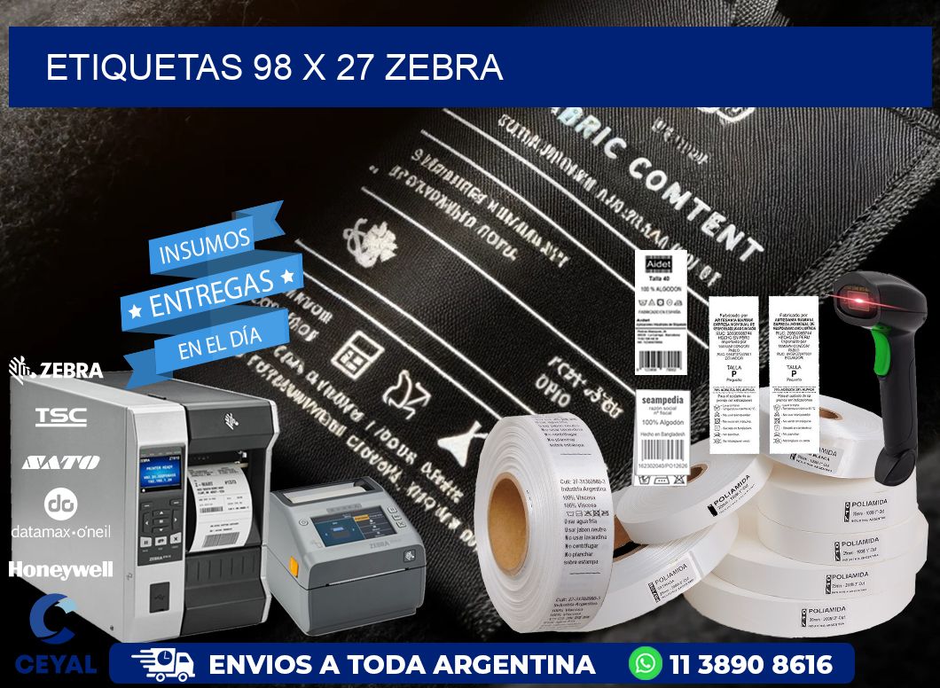 ETIQUETAS 98 x 27 ZEBRA