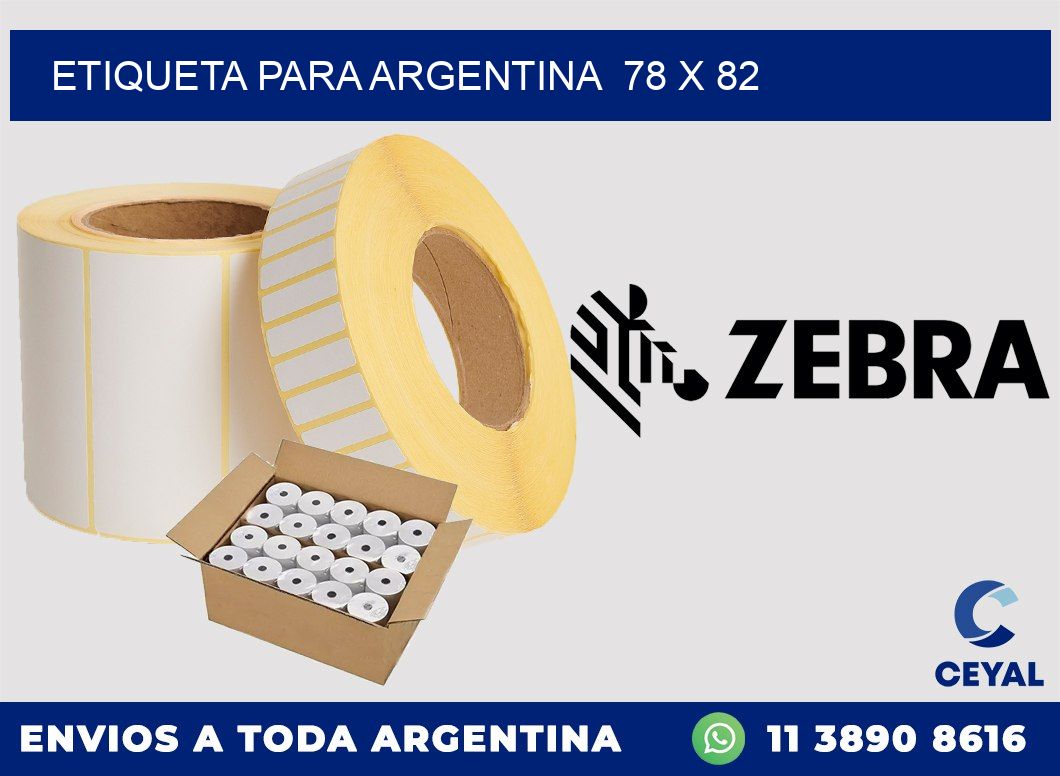 etiqueta para Argentina  78 x 82