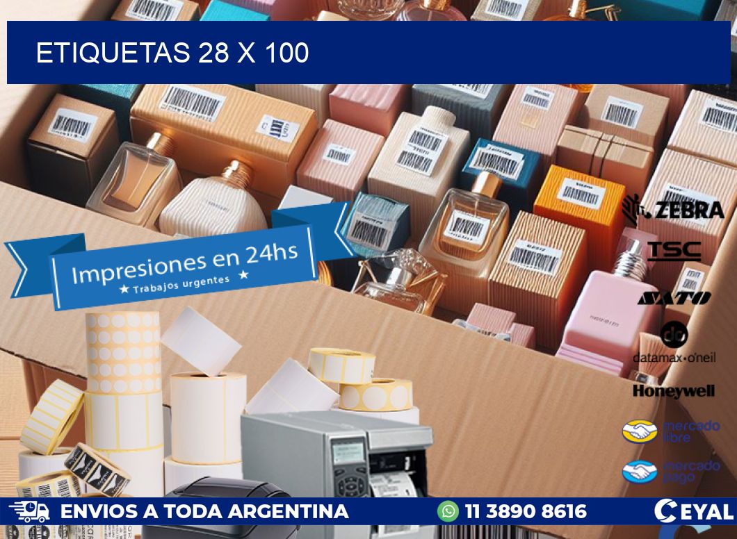 etiquetas 28 x 100
