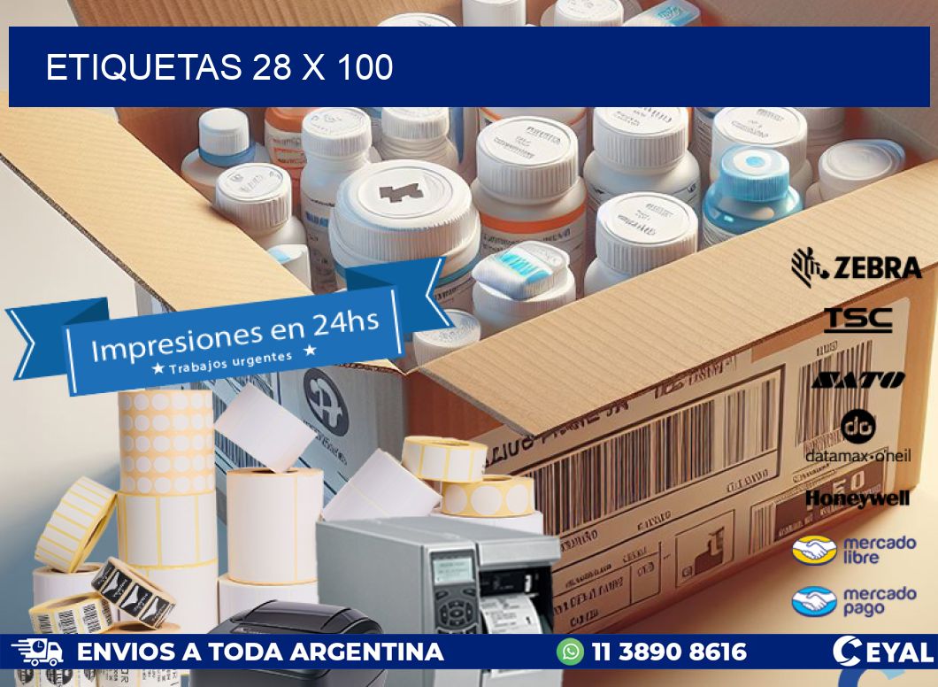 etiquetas 28 x 100