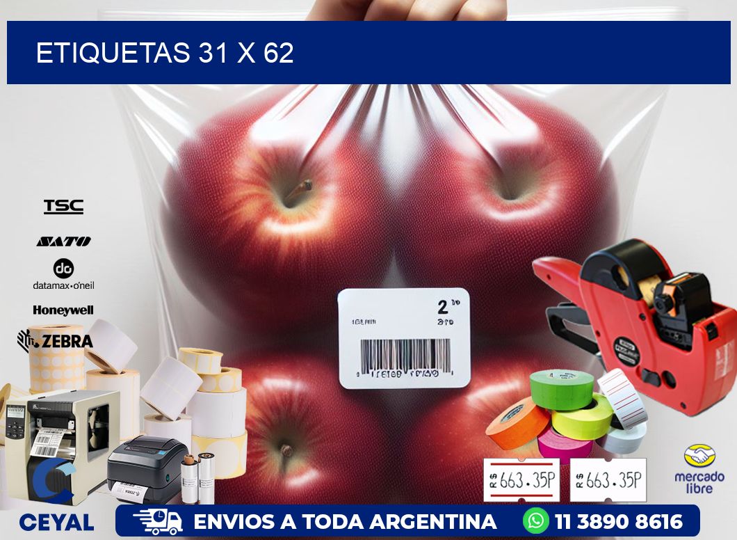 etiquetas 31 x 62