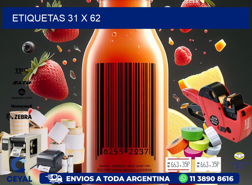 etiquetas 31 x 62