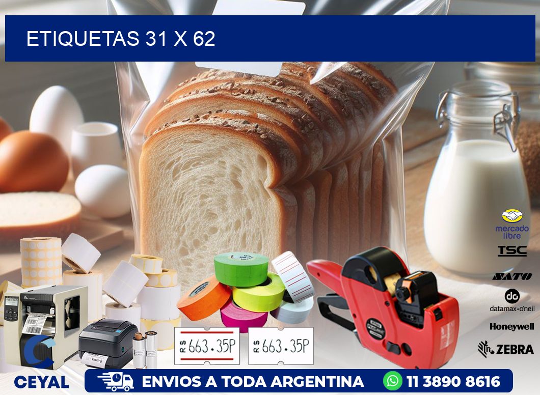 etiquetas 31 x 62