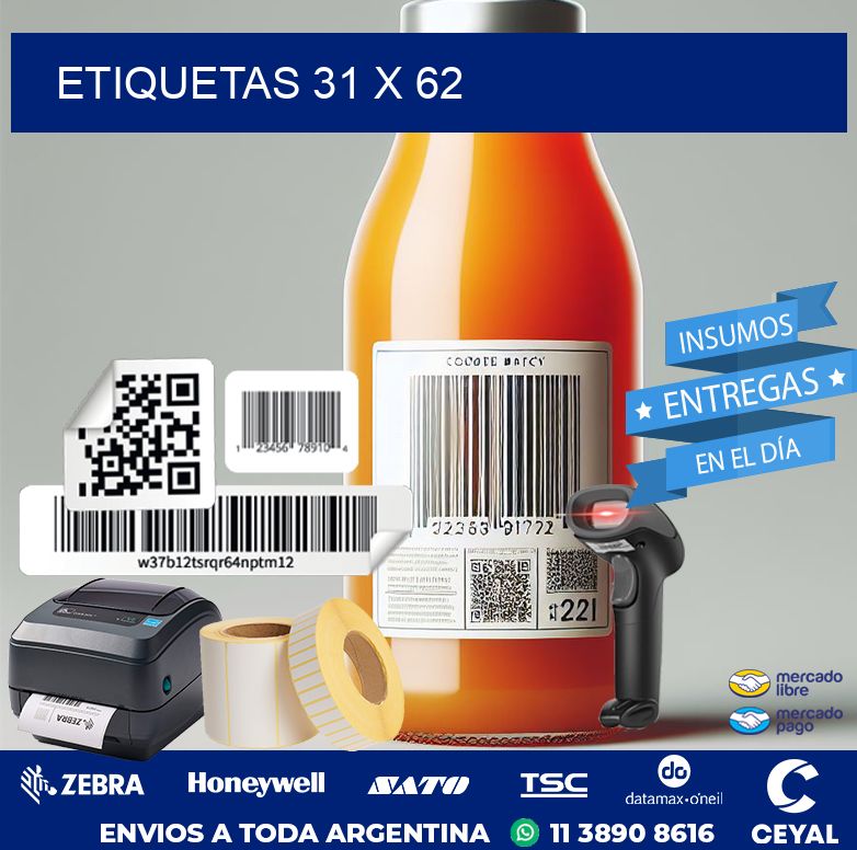 etiquetas 31 x 62