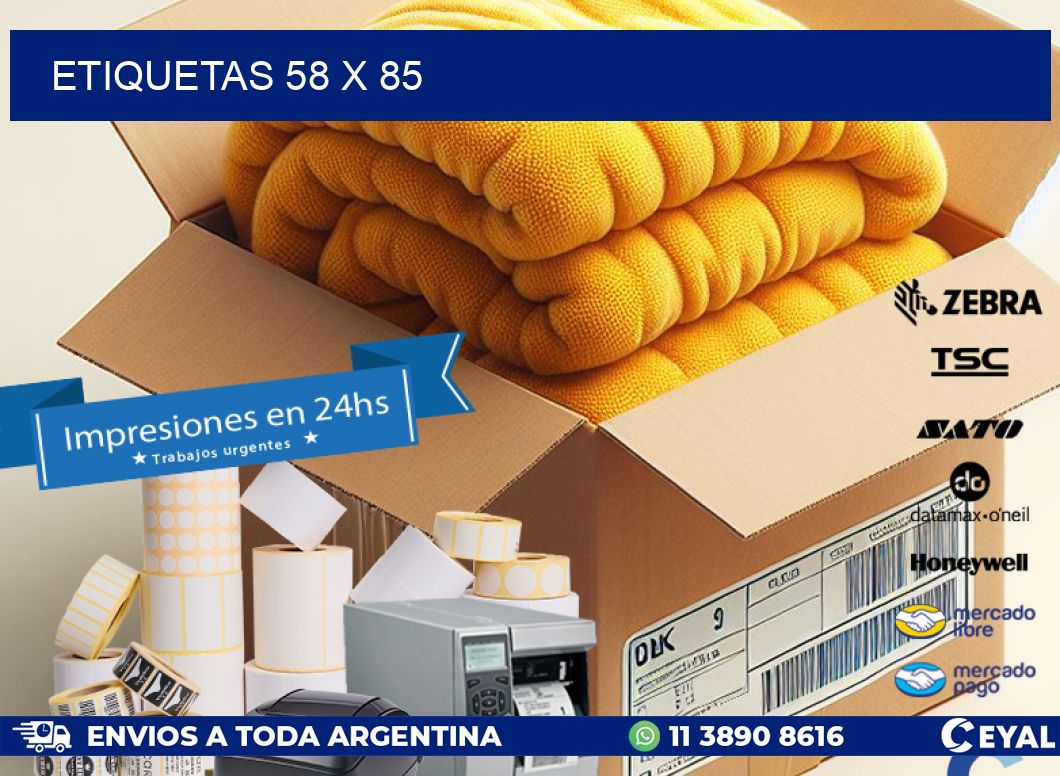 etiquetas 58 x 85