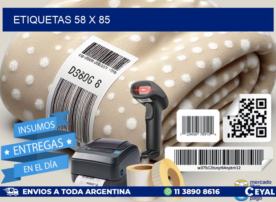 etiquetas 58 x 85