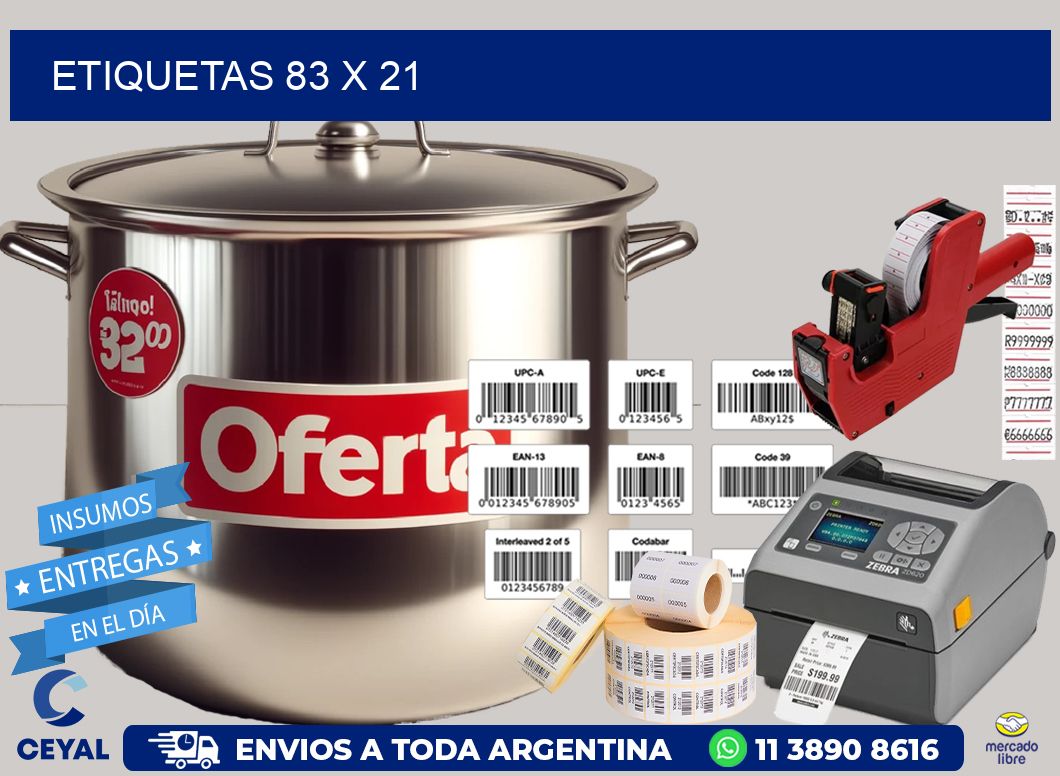 etiquetas 83 x 21
