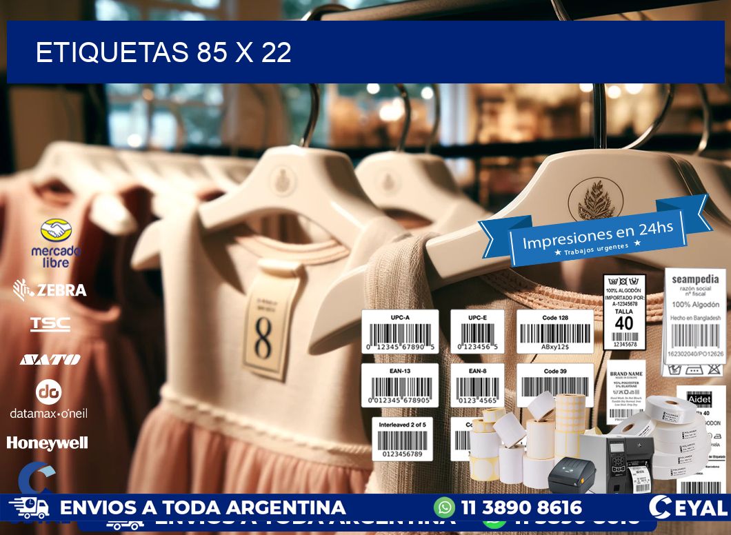 etiquetas 85 x 22