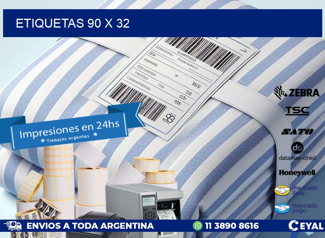 etiquetas 90 x 32