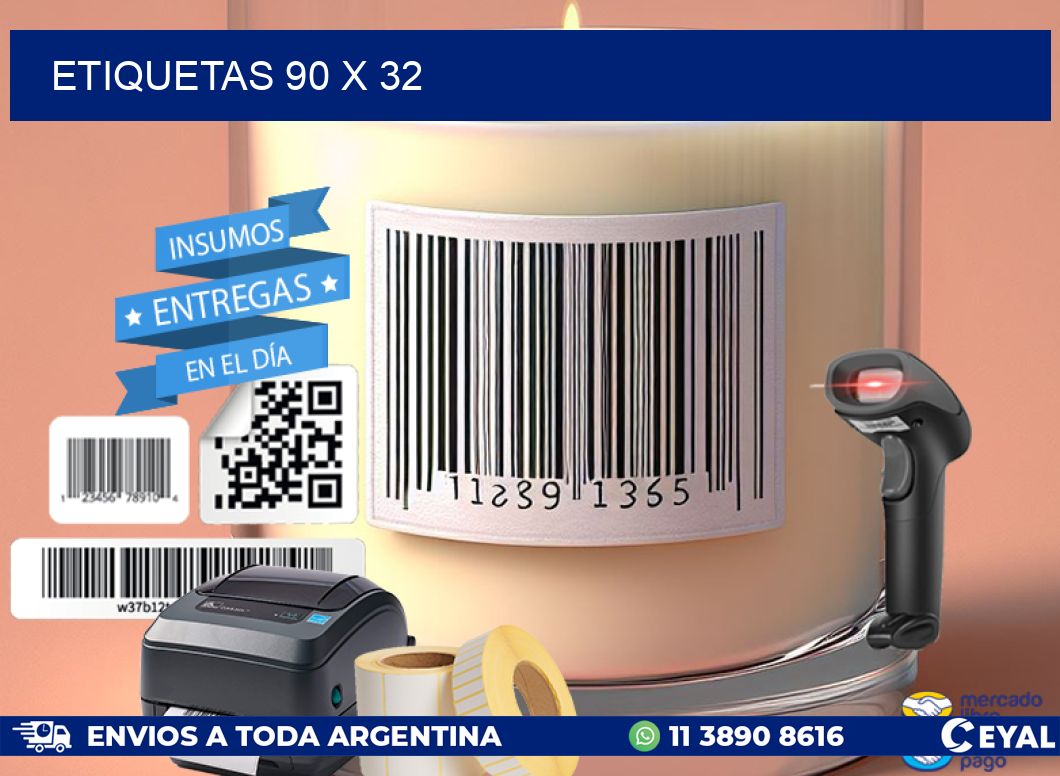 etiquetas 90 x 32