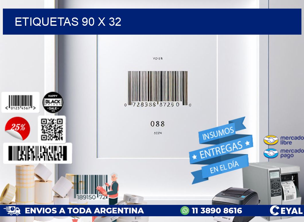 etiquetas 90 x 32