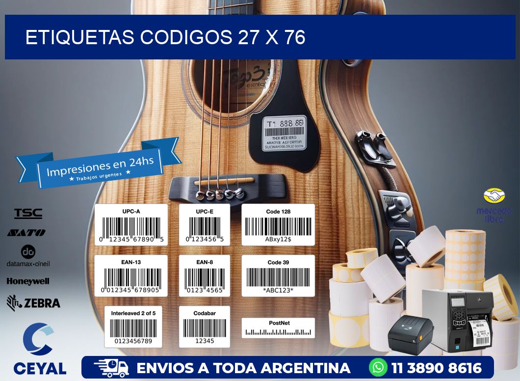 etiquetas codigos 27 x 76