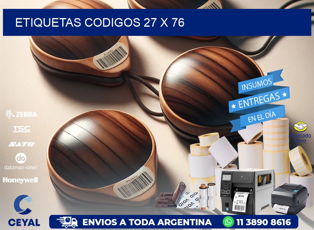 etiquetas codigos 27 x 76