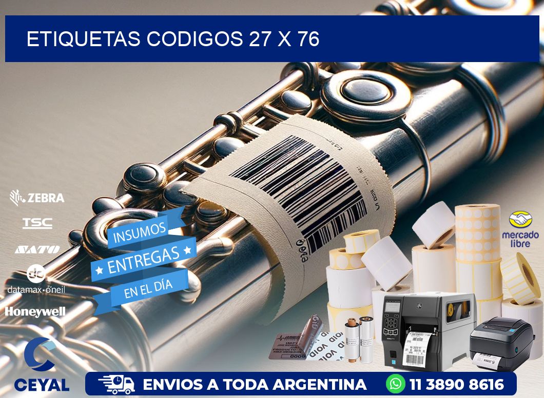 etiquetas codigos 27 x 76