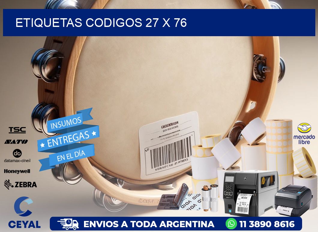 etiquetas codigos 27 x 76