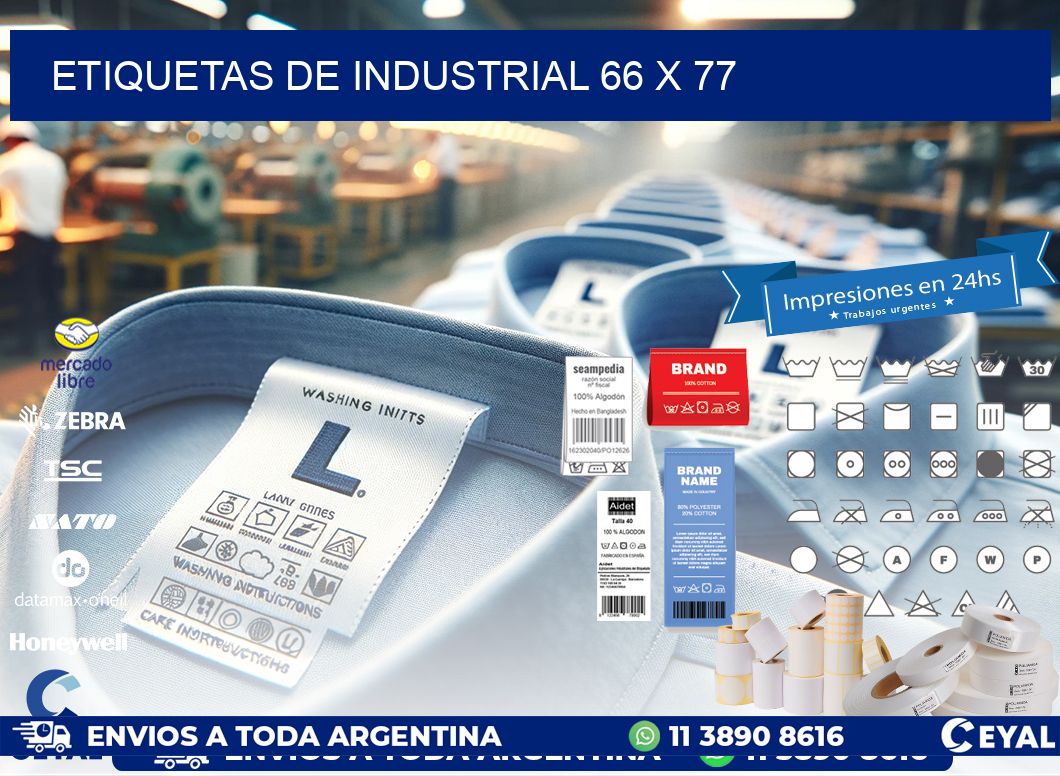 etiquetas de industrial 66 x 77