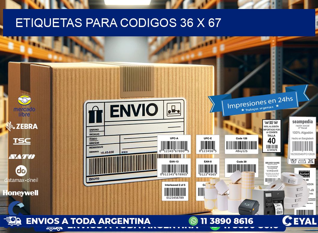 etiquetas para codigos 36 x 67
