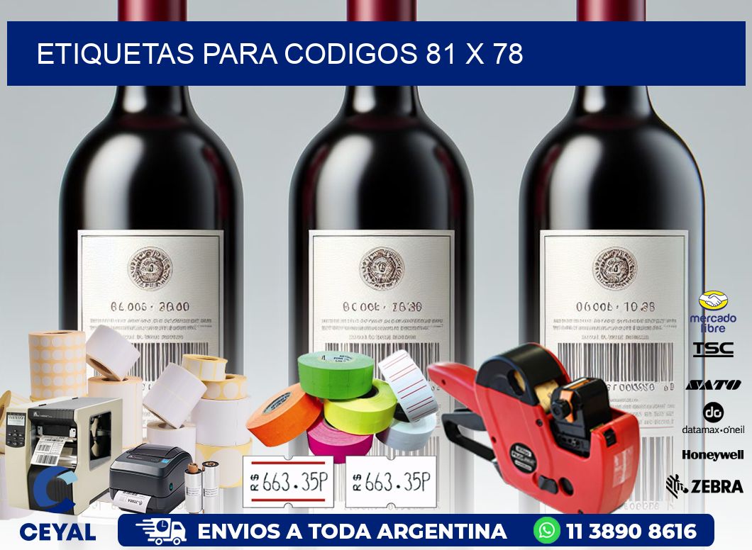 etiquetas para codigos 81 x 78