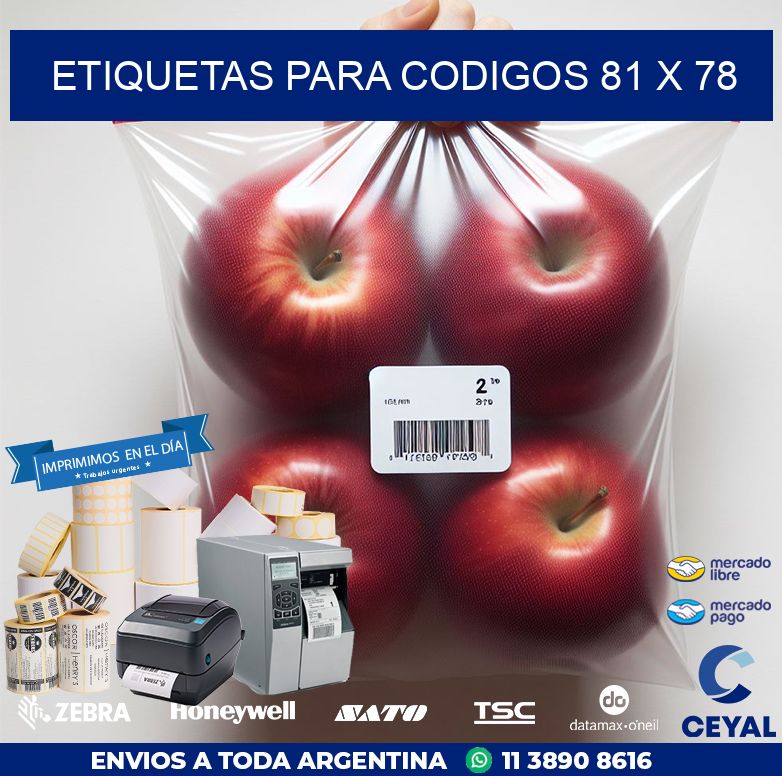 etiquetas para codigos 81 x 78