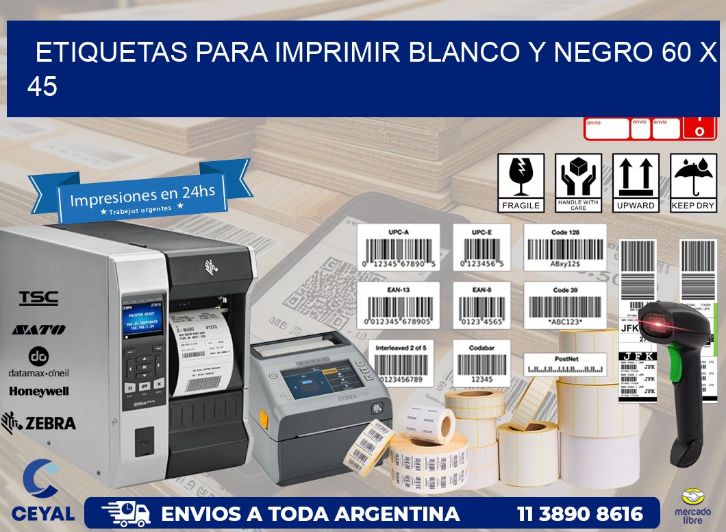 etiquetas para imprimir blanco y negro 60 x 45