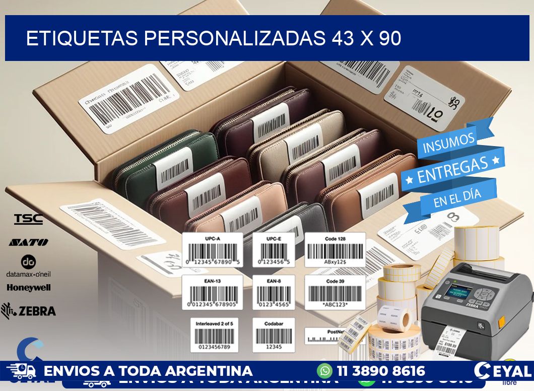 etiquetas personalizadas 43 x 90