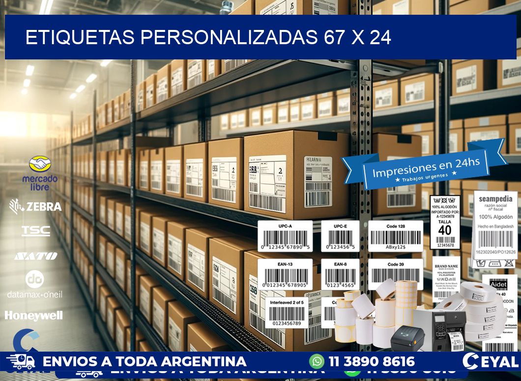 etiquetas personalizadas 67 x 24