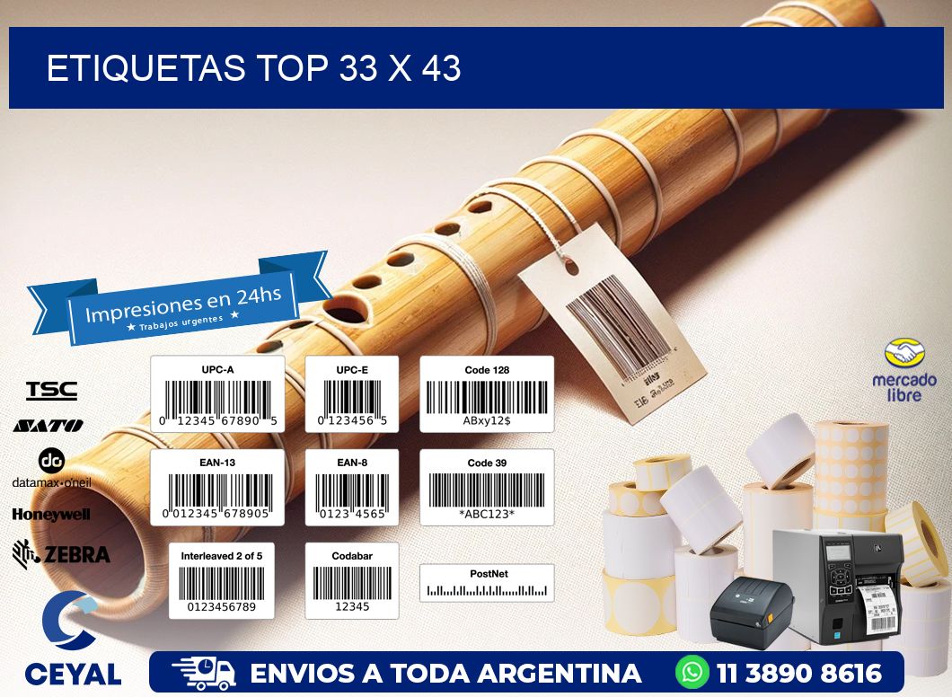 etiquetas top 33 x 43