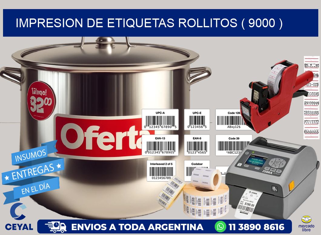 impresion de etiquetas rollitos ( 9000 )